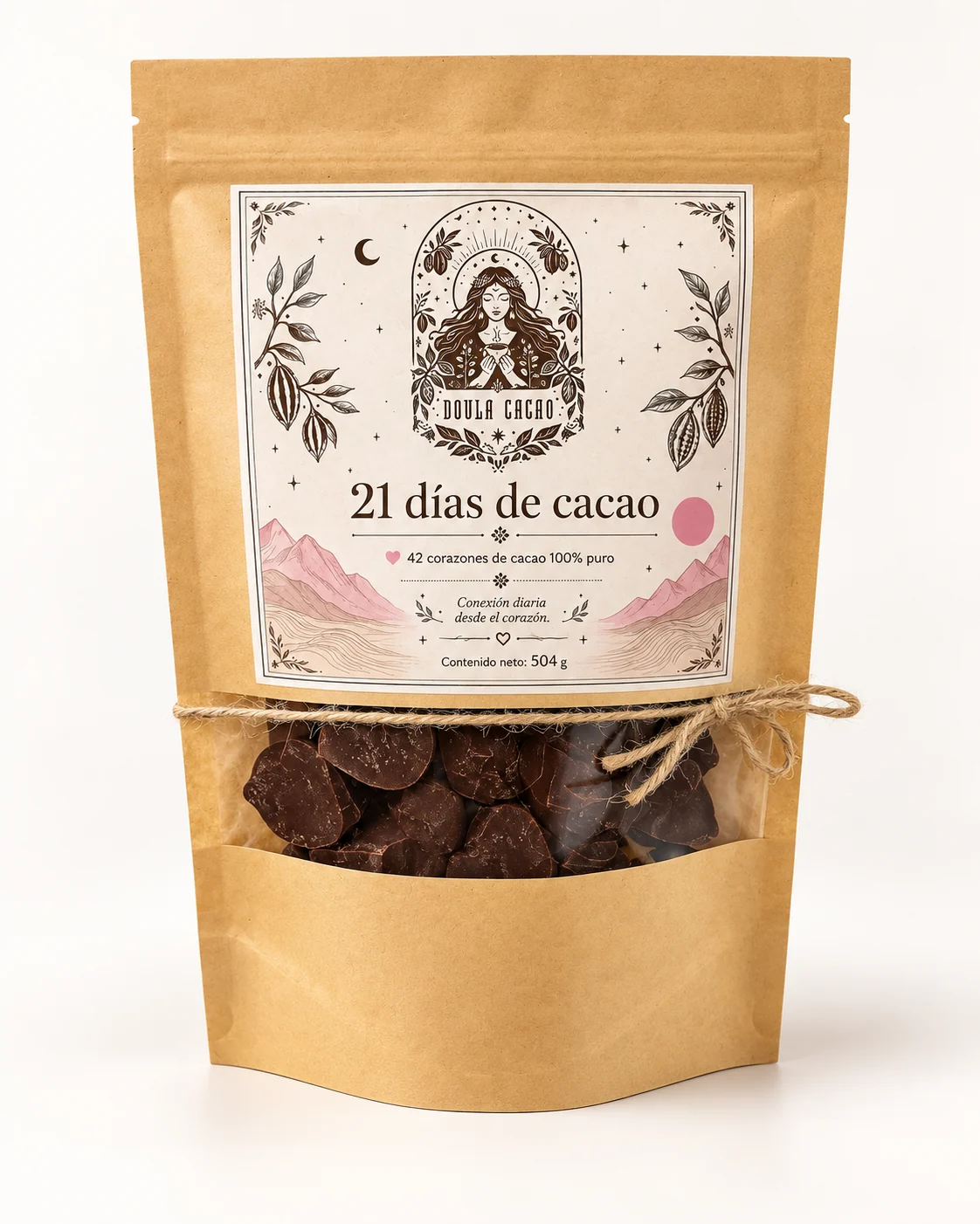 Bolsa de 21 días de cacao con 42 corazones