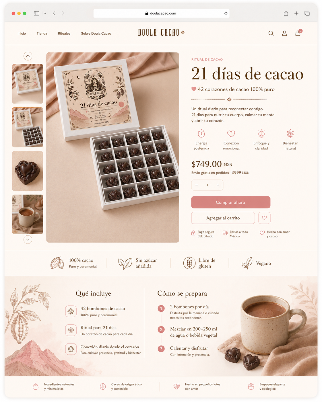 Caja de 21 días de cacao